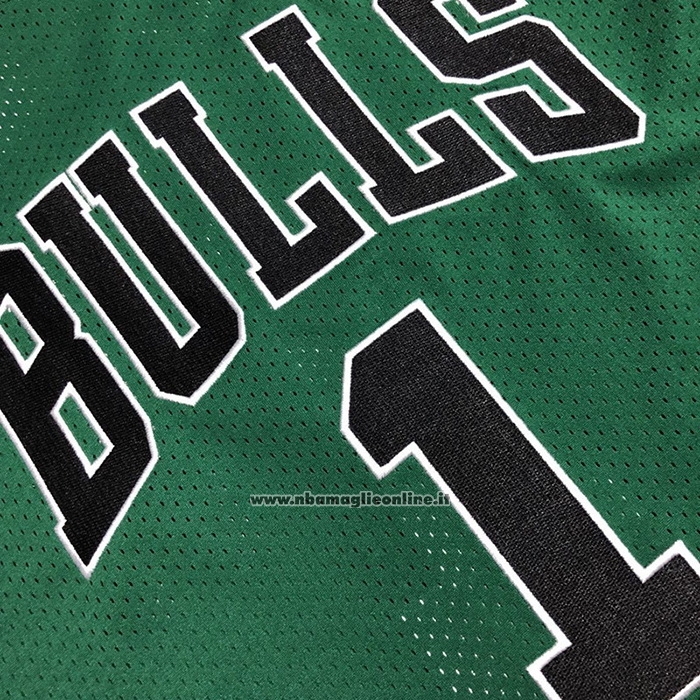 Maglia Chicago Bulls Derrick Rose #1 Mitchel & Ness 2008-09 Verde